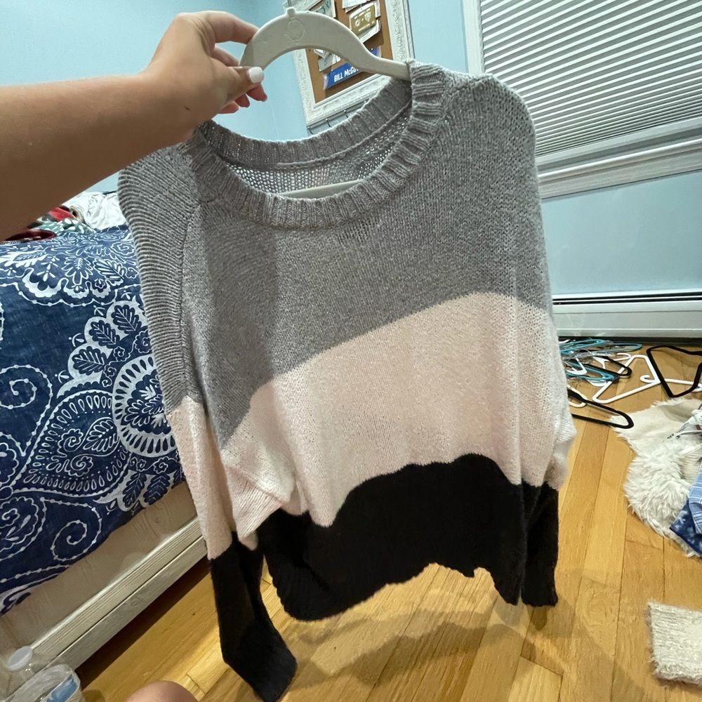 American Eagle Sweater (grey, cream, and black)